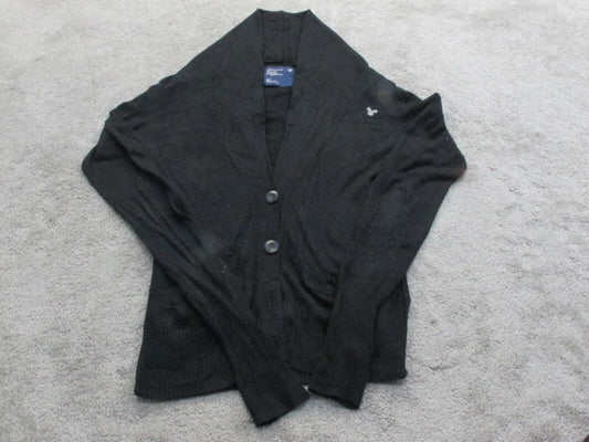 American Eagle Womens Cardigan Sweater Knitted Long Sleeve Black Size Small
