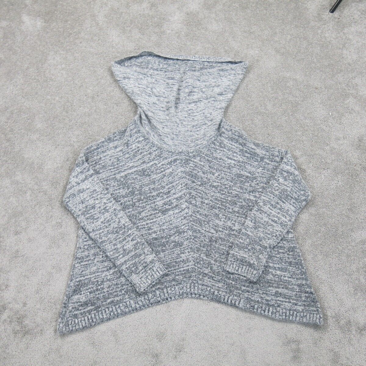 Express Womens Pullover Knitted Sweater Long Sleeves Cowl Neck Gray Size Medium