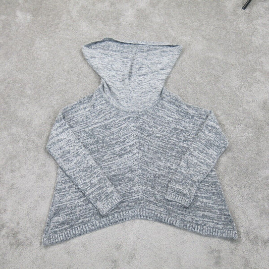 Express Womens Pullover Knitted Sweater Long Sleeves Cowl Neck Gray Size Medium