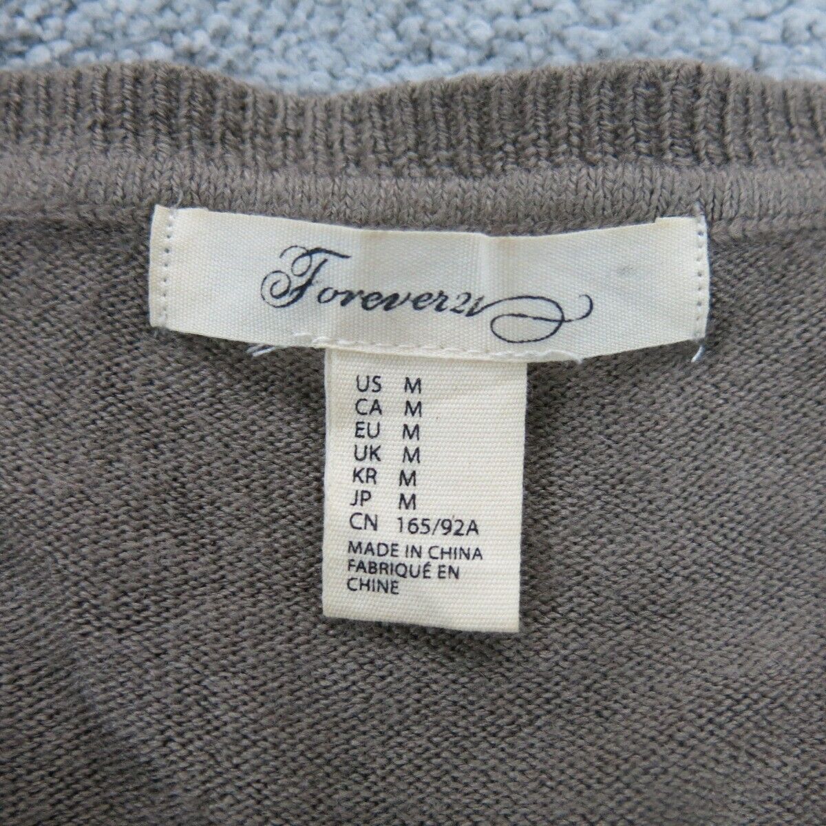 Forever 21 Women Pullover Knitted Sweater Long Sleeve Crew Neck Tan Size Medium