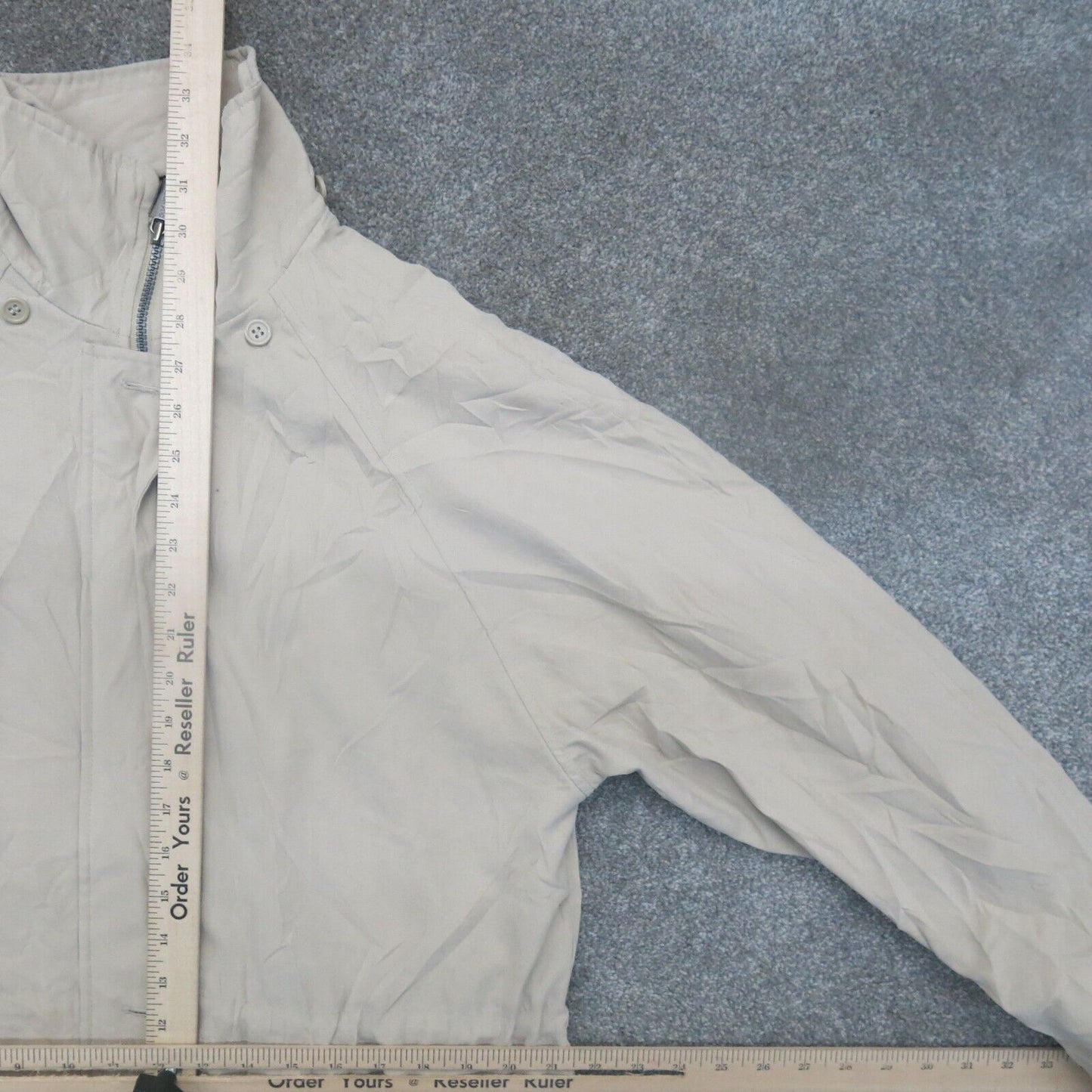 London Fog Mens Blouson Jacket Full Zip Long Sleeves Pockets Beige Size Medium