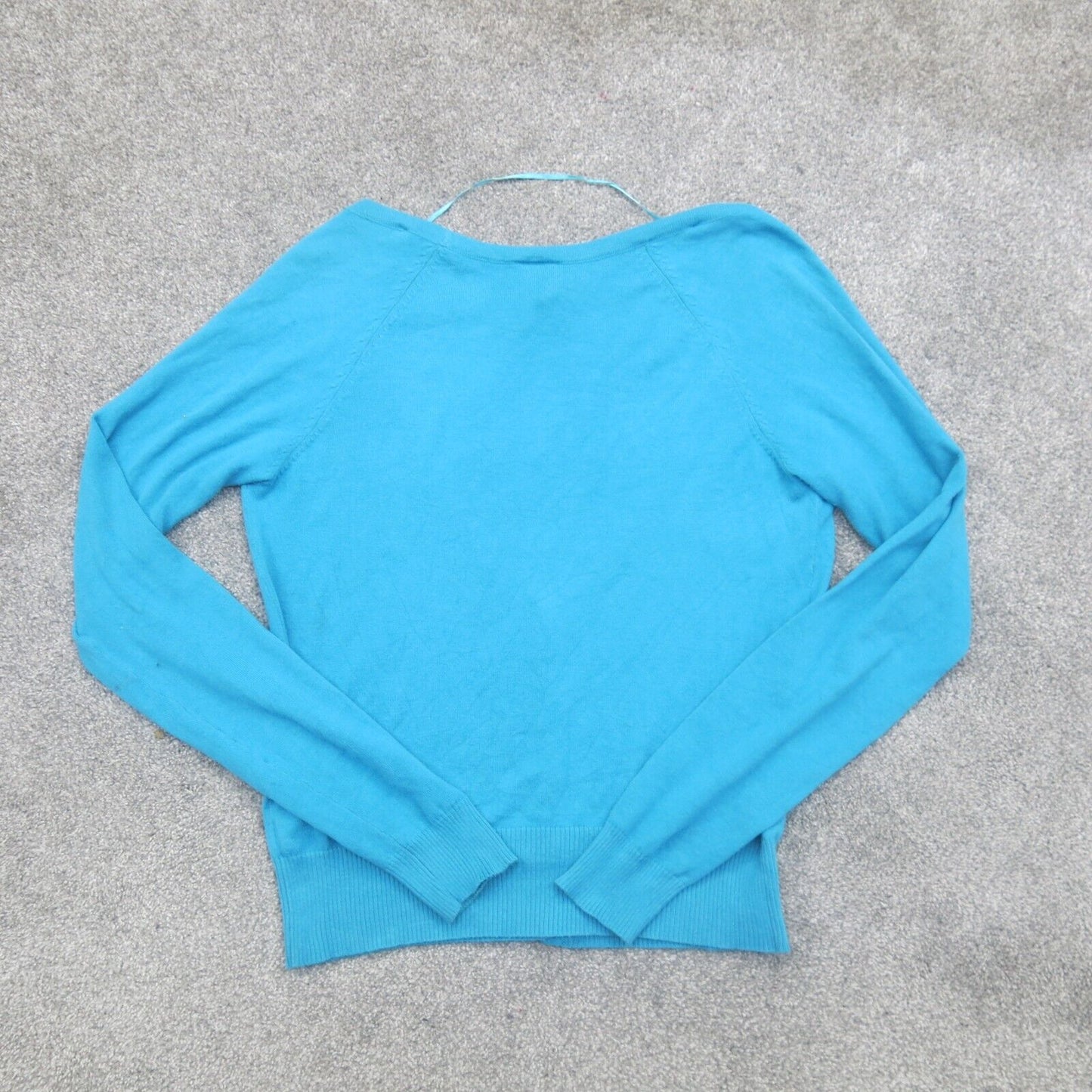 Divided H&M Womens Cardigan Sweater Long Sleeves Front Button Blue Size 8