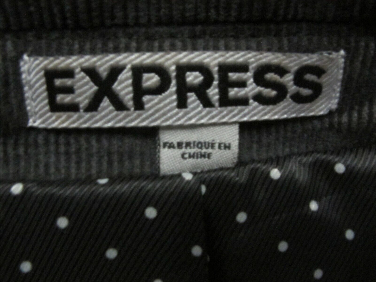 Express Women Blazer Coat Jacket Single Breast Long Sleeve Pocket Black Chest 36