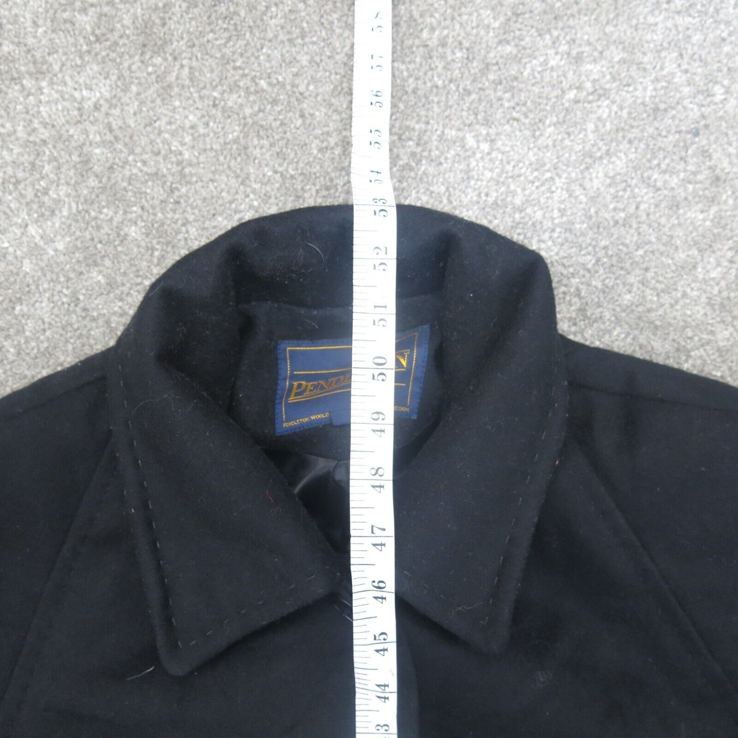 Pendleton Womens Overcoat Long Sleeves Front Button Pockets Black Size 16