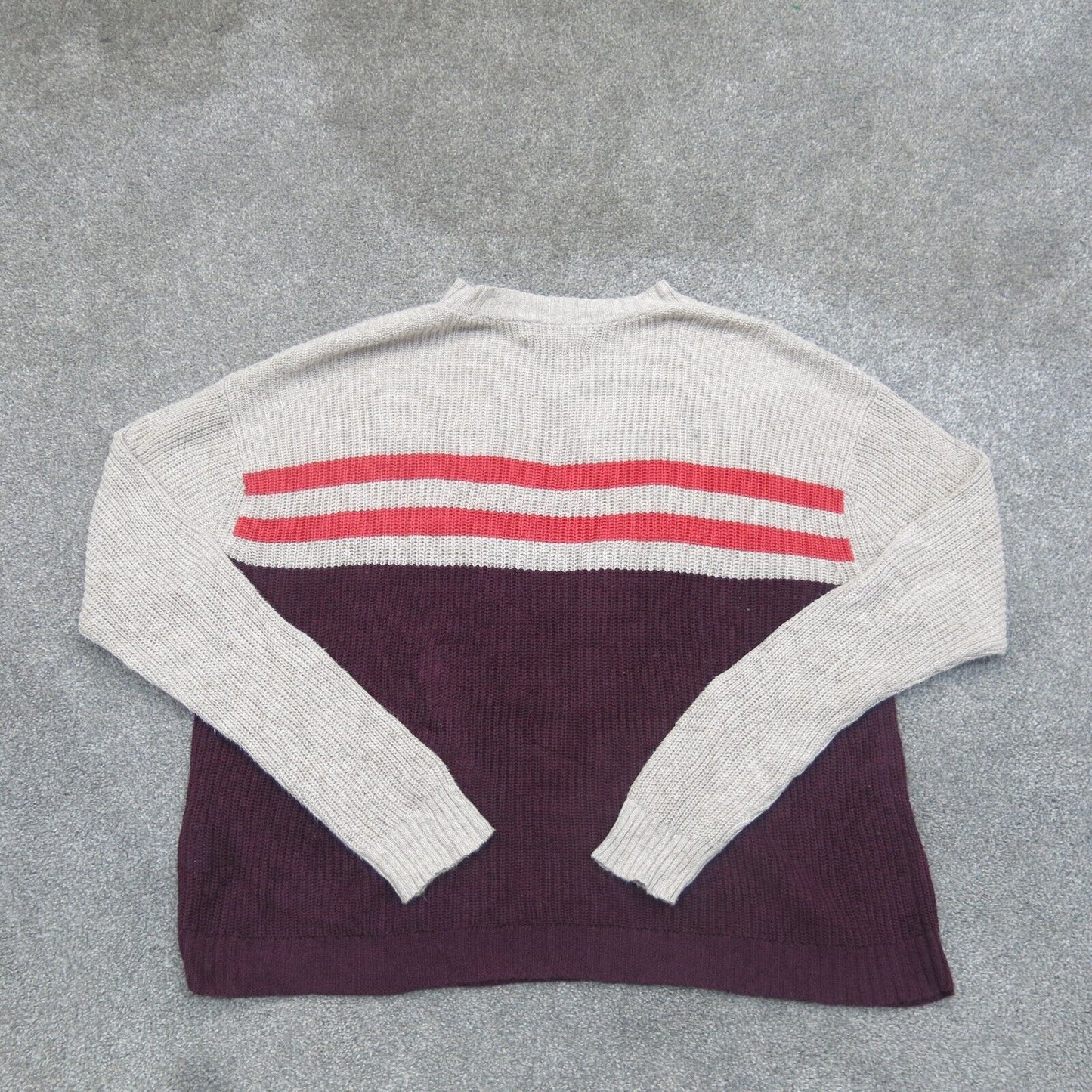 American Eagle Womens Pullover Knitted Sweater Long Sleeves Ivory Size Small