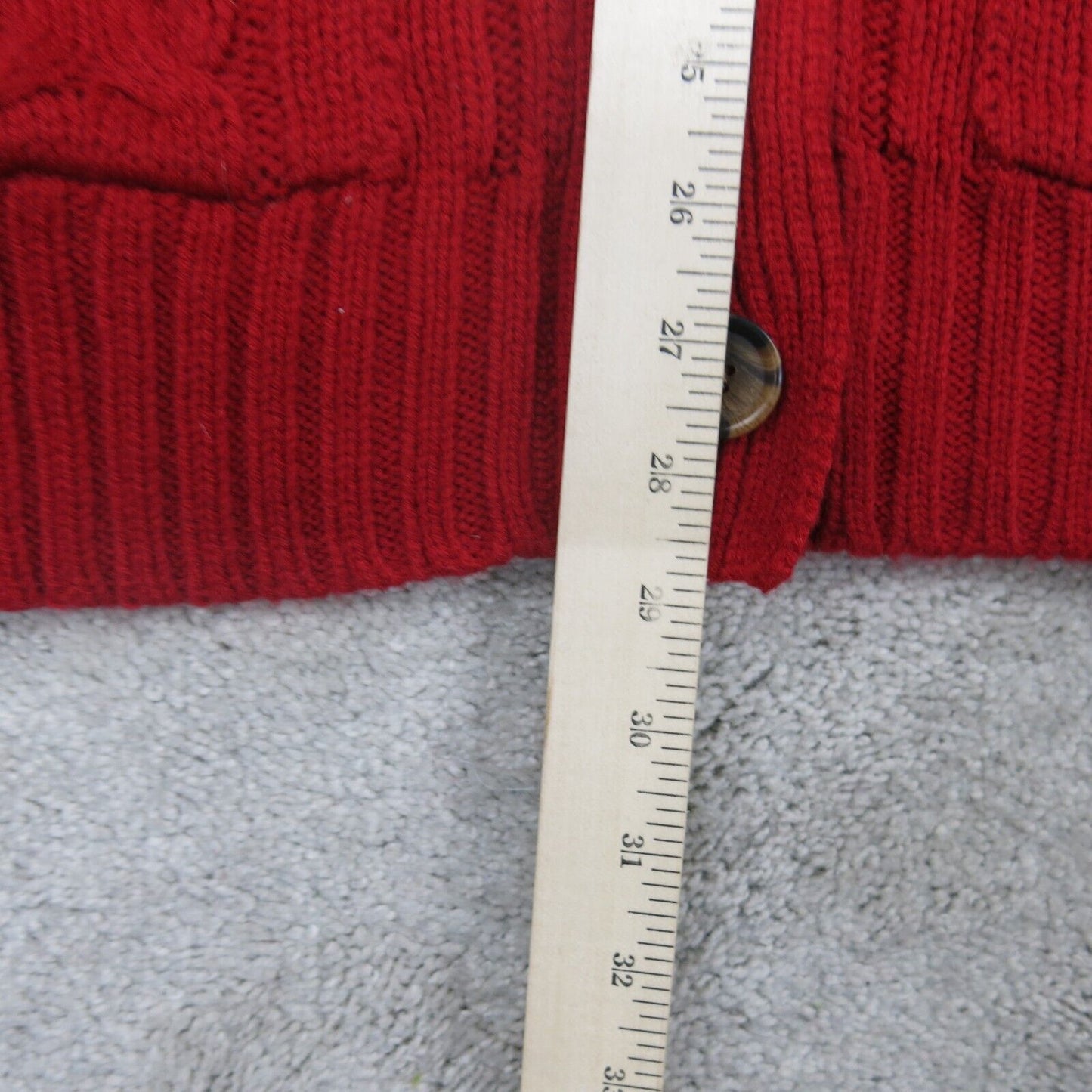 ST Johns Bay Womens Cardigan Sweater Front Button Long Sleeves Red Size Medium