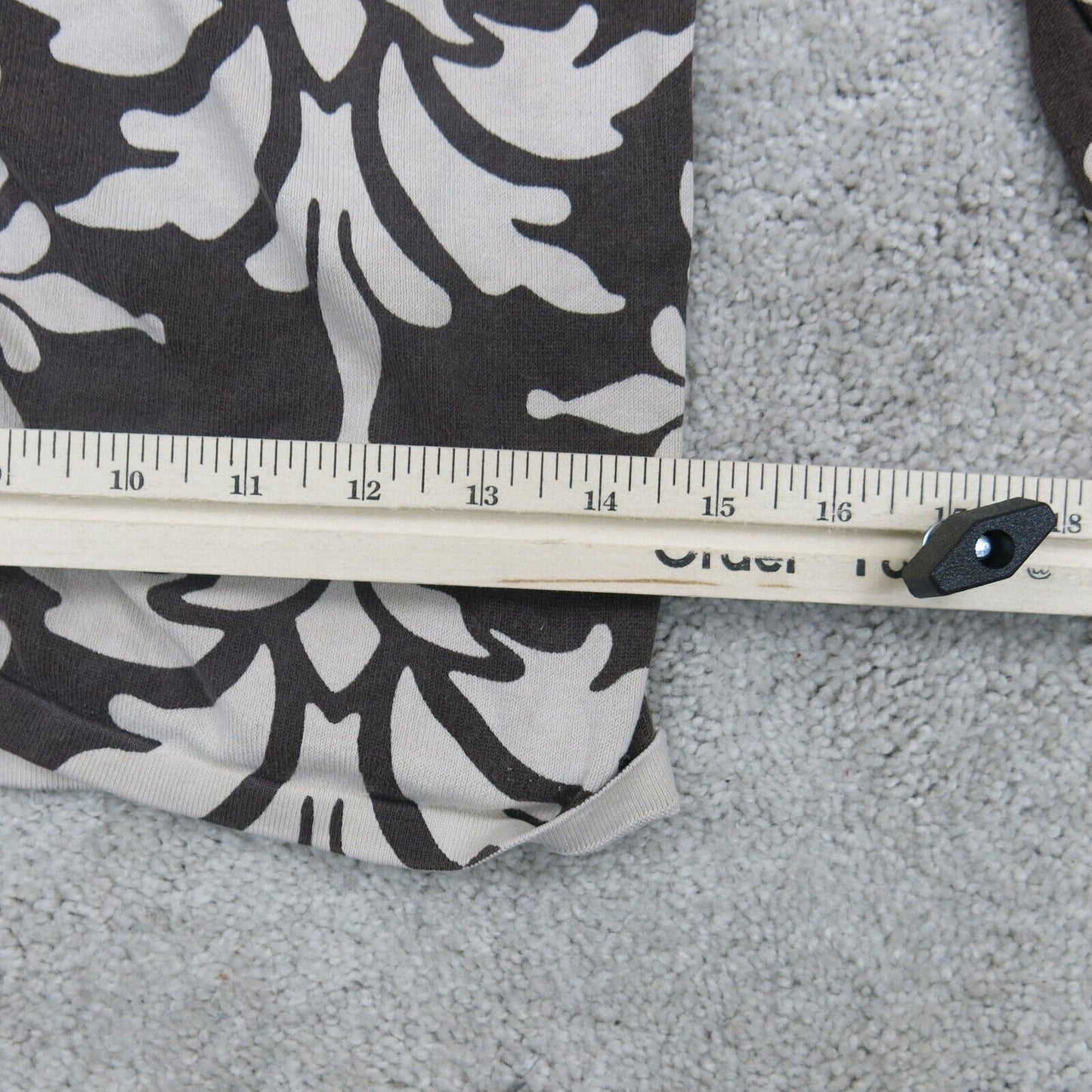 Ann Taylor Womens Knitted Cardigan 3/4 Sleeves Floral White Black Size Small