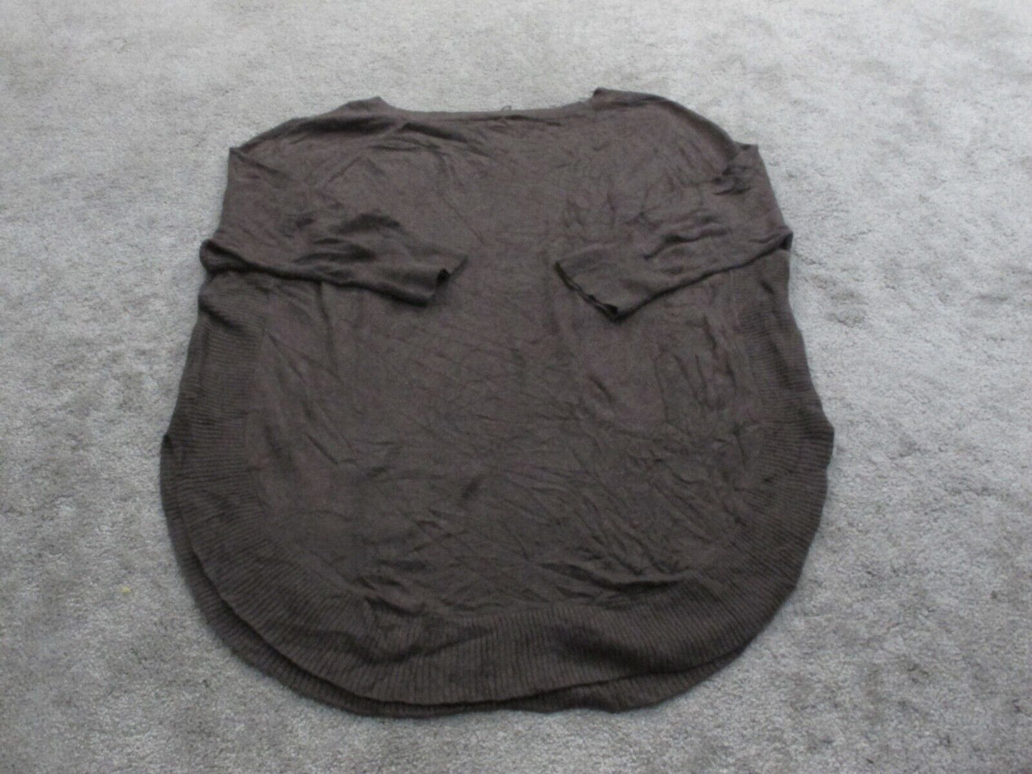 Express Women Pullover Knitted Sweater Long Sleeves Round Him Gray Brown SZ S/P