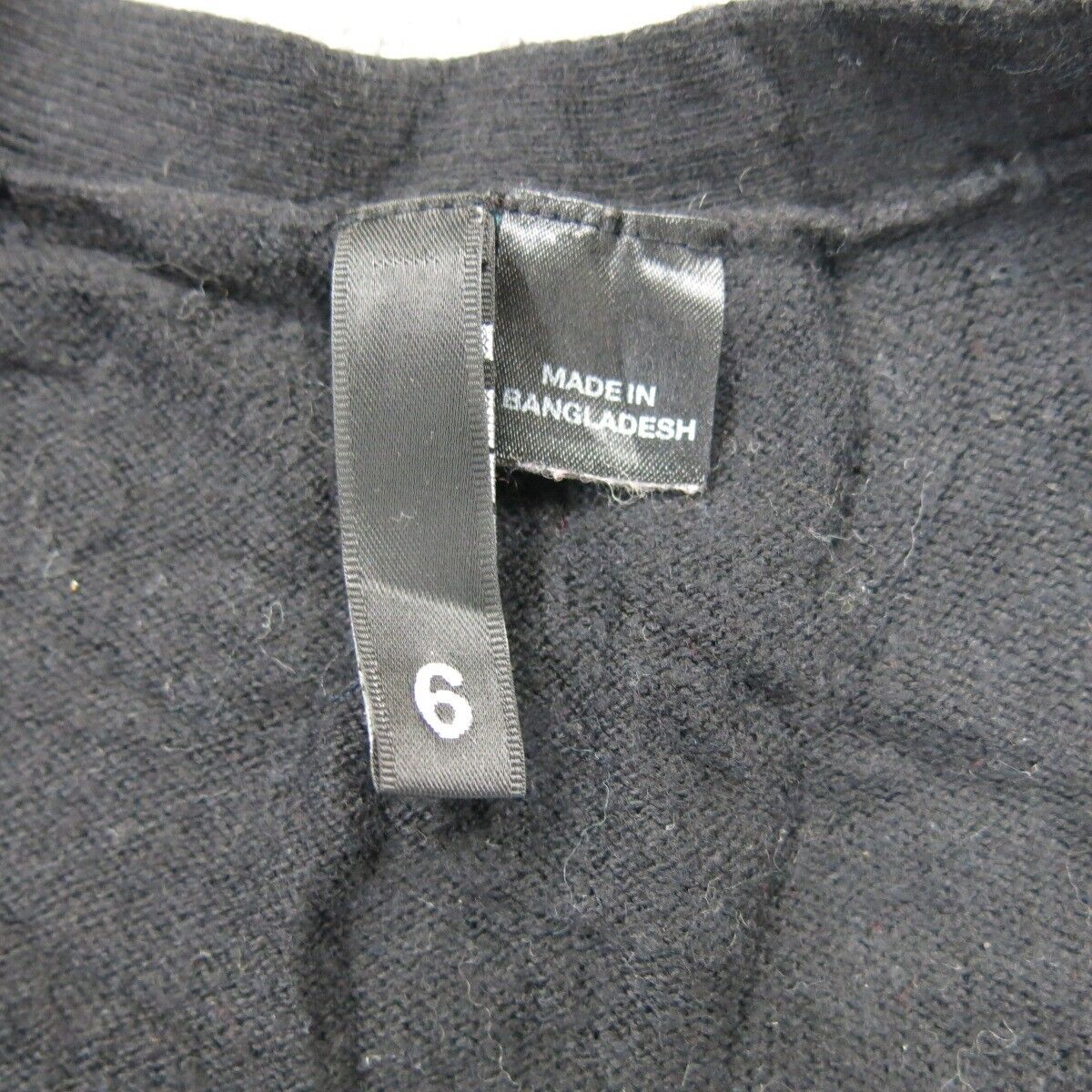 Unbranded Women Cardigan Knitted Sweater Long Sleeve 2 Hand Pocket Black Size 6