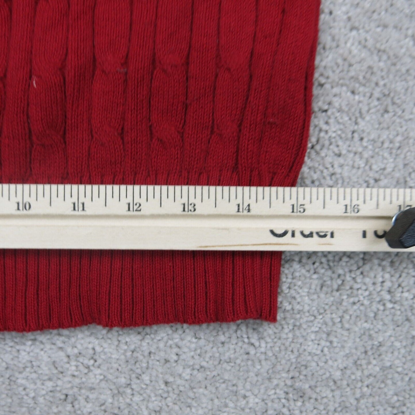 ST John's Bay Womens Sweater Knitted Pullover Long Sleeve Crew Neck Red Size M