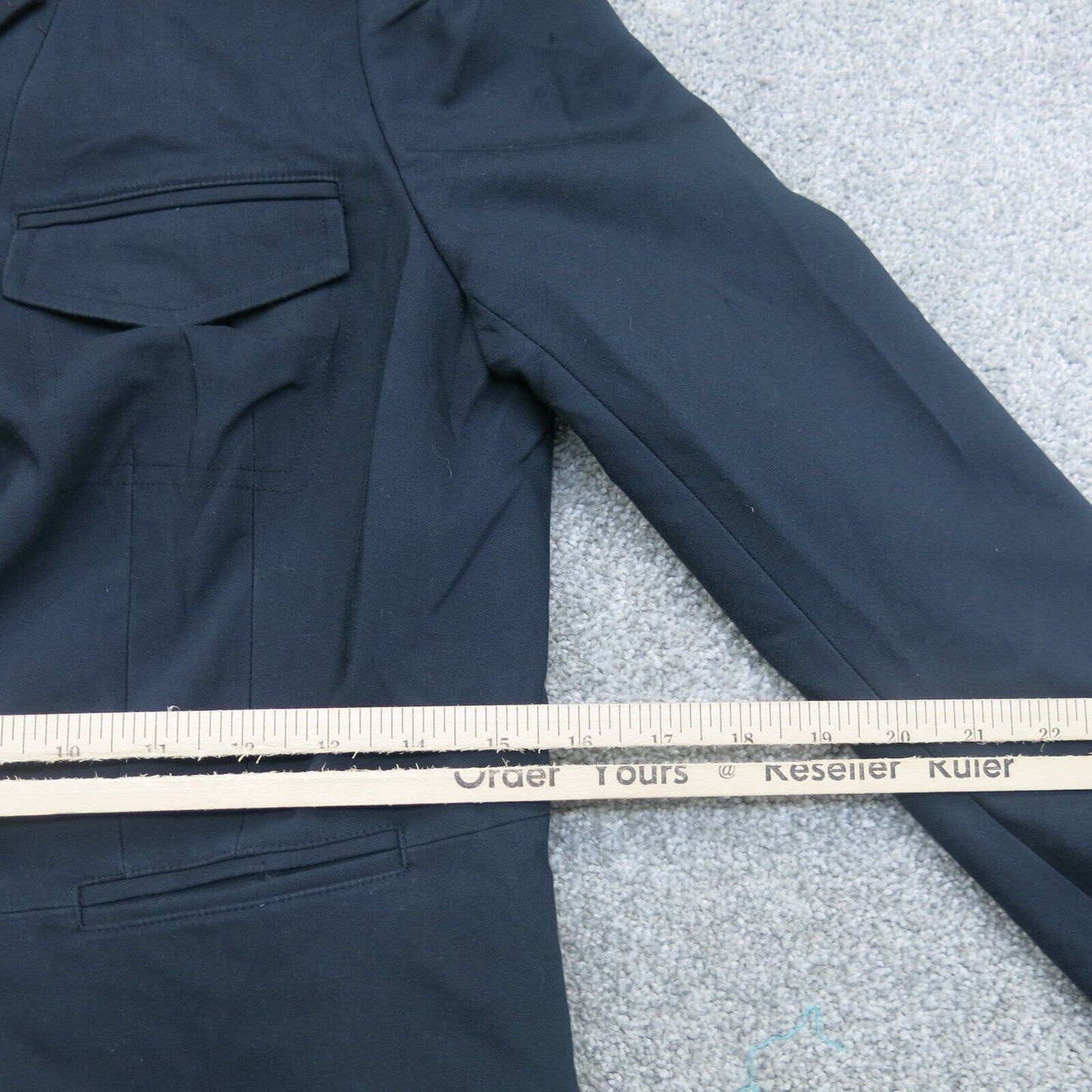 Ann Taylor Womens Blazer Coat Long Sleeves Front Button Pockets Navy Blue Size 6
