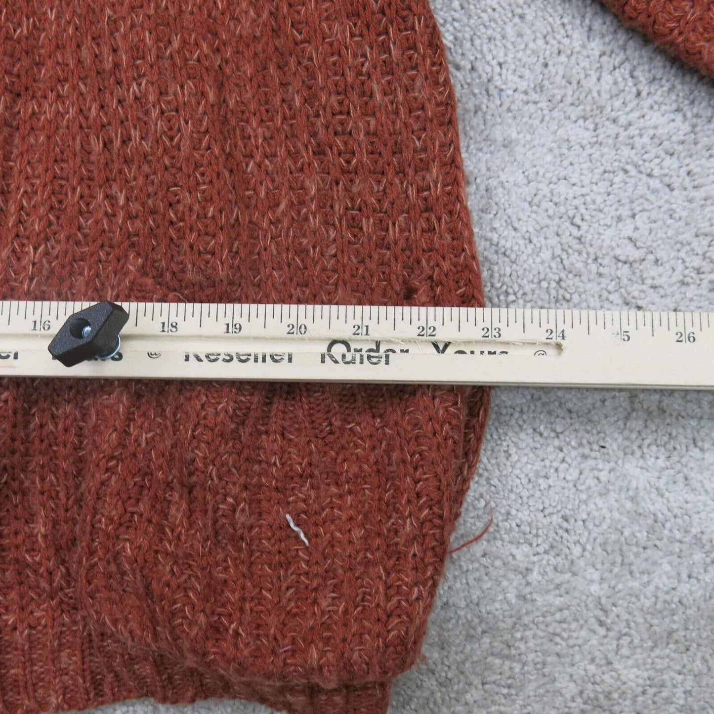 Forever 21 Womens Cardigan Sweater Open Front Pockets Dark Orange Size Small
