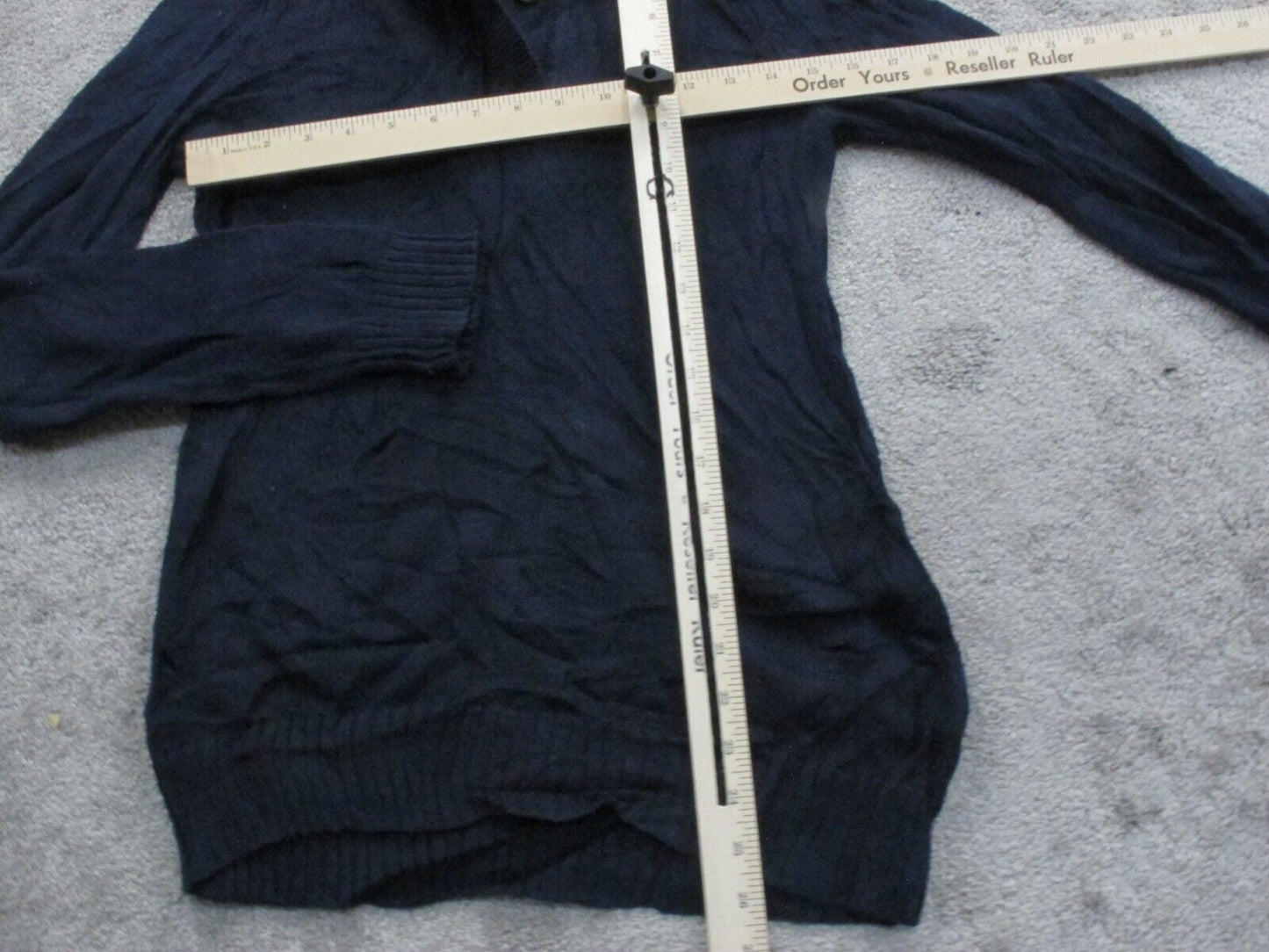 Ralph Lauren Women Pullover Knitted Sweater 100% Cotton High Neck Navy Blue SZ S