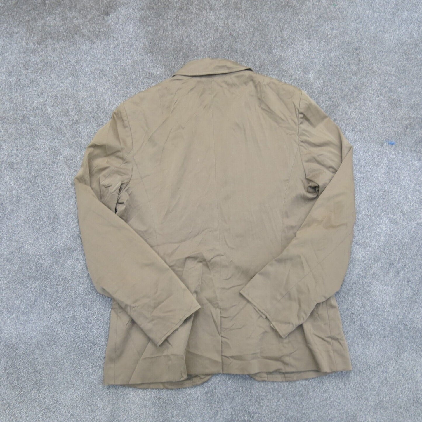 Talbots Womens Blazer Coat Single Breasted Long Sleeves Pockets Beige Size 10