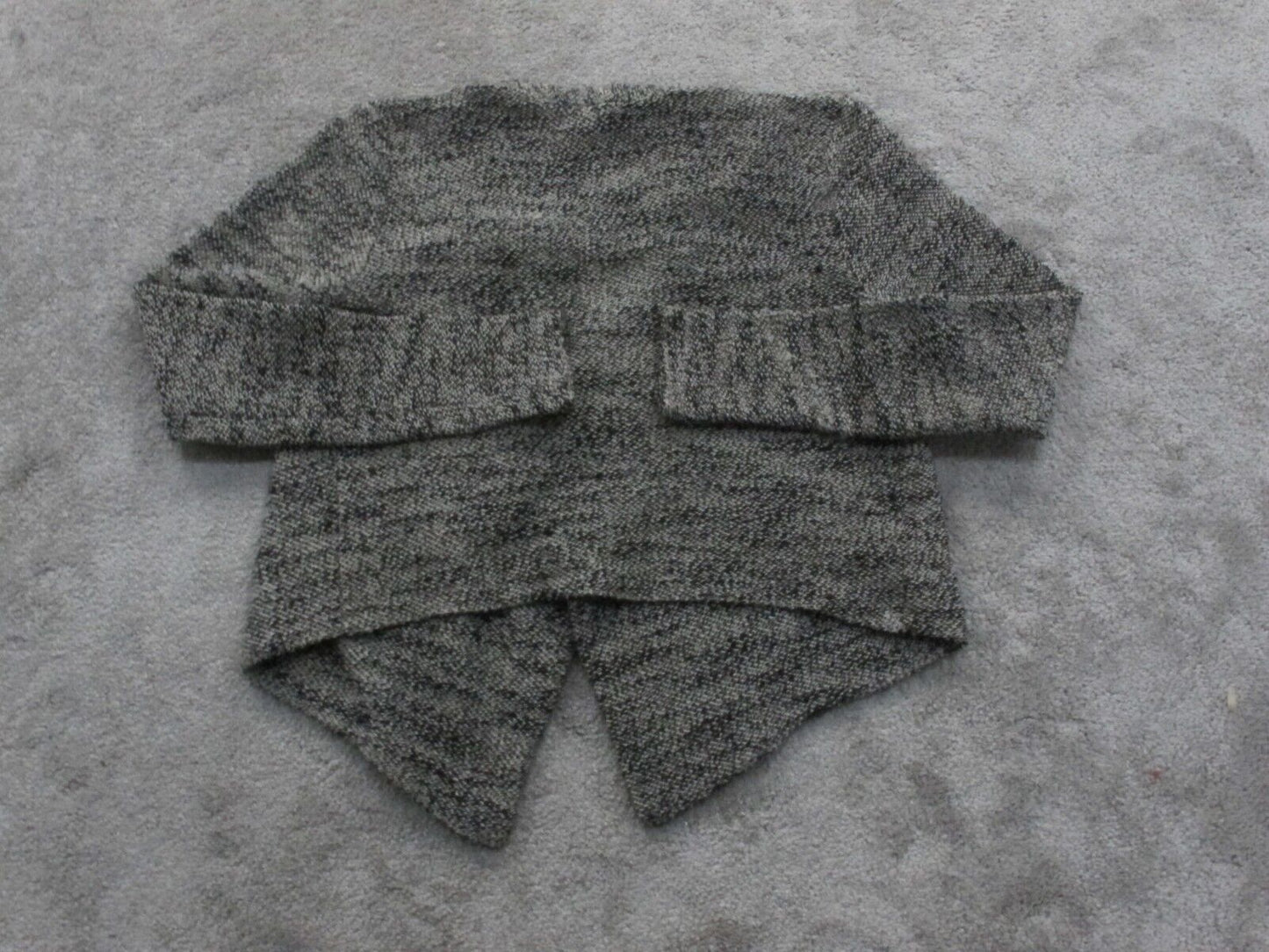 Ann Taylor Womens Cardigan Sweater Open Front Long Sleeves Gray Black Size XS