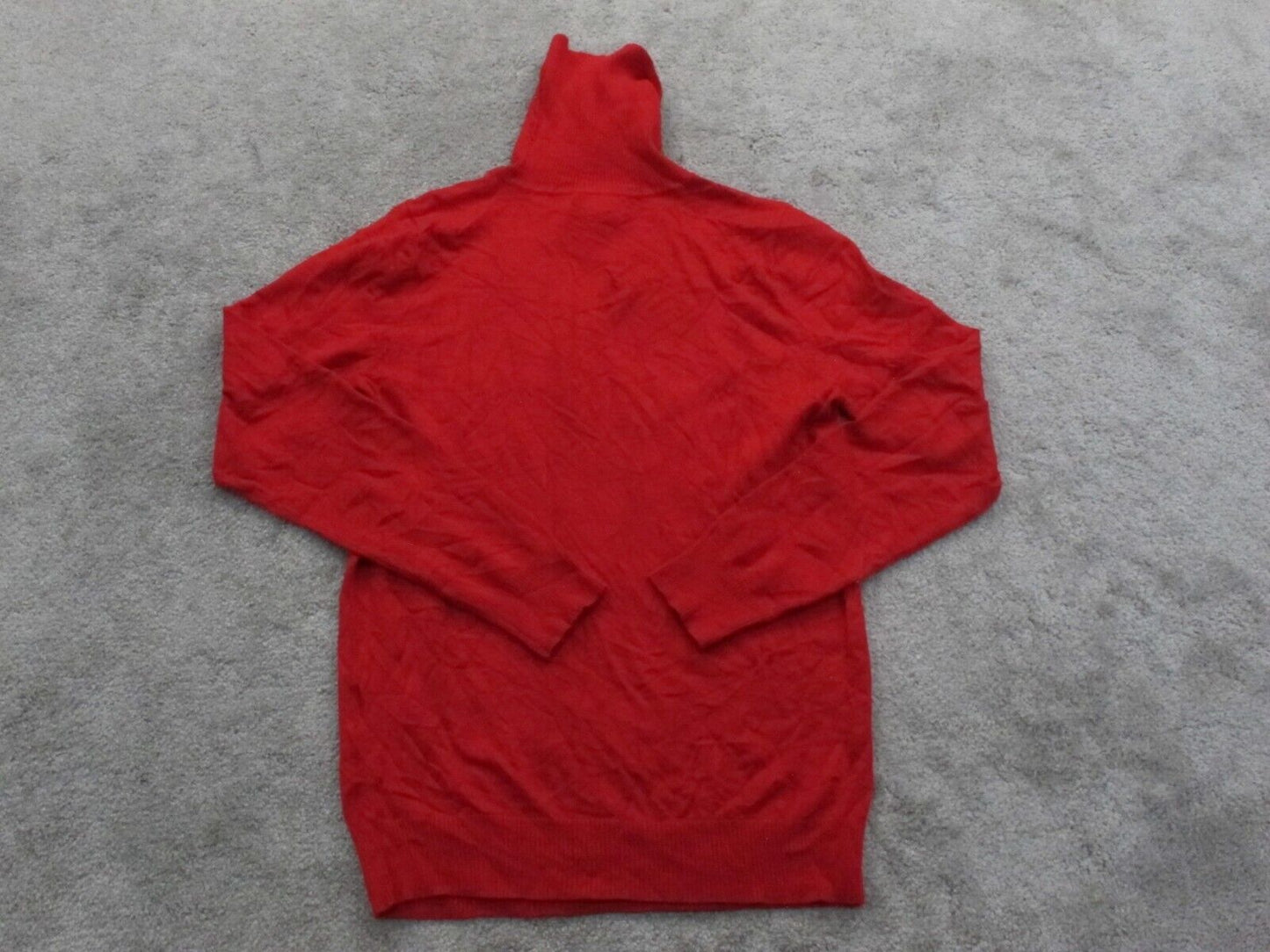 Calvin Klein Womens Pullover Sweater Knitted Long Sleeves Turtle Neck Red Size M