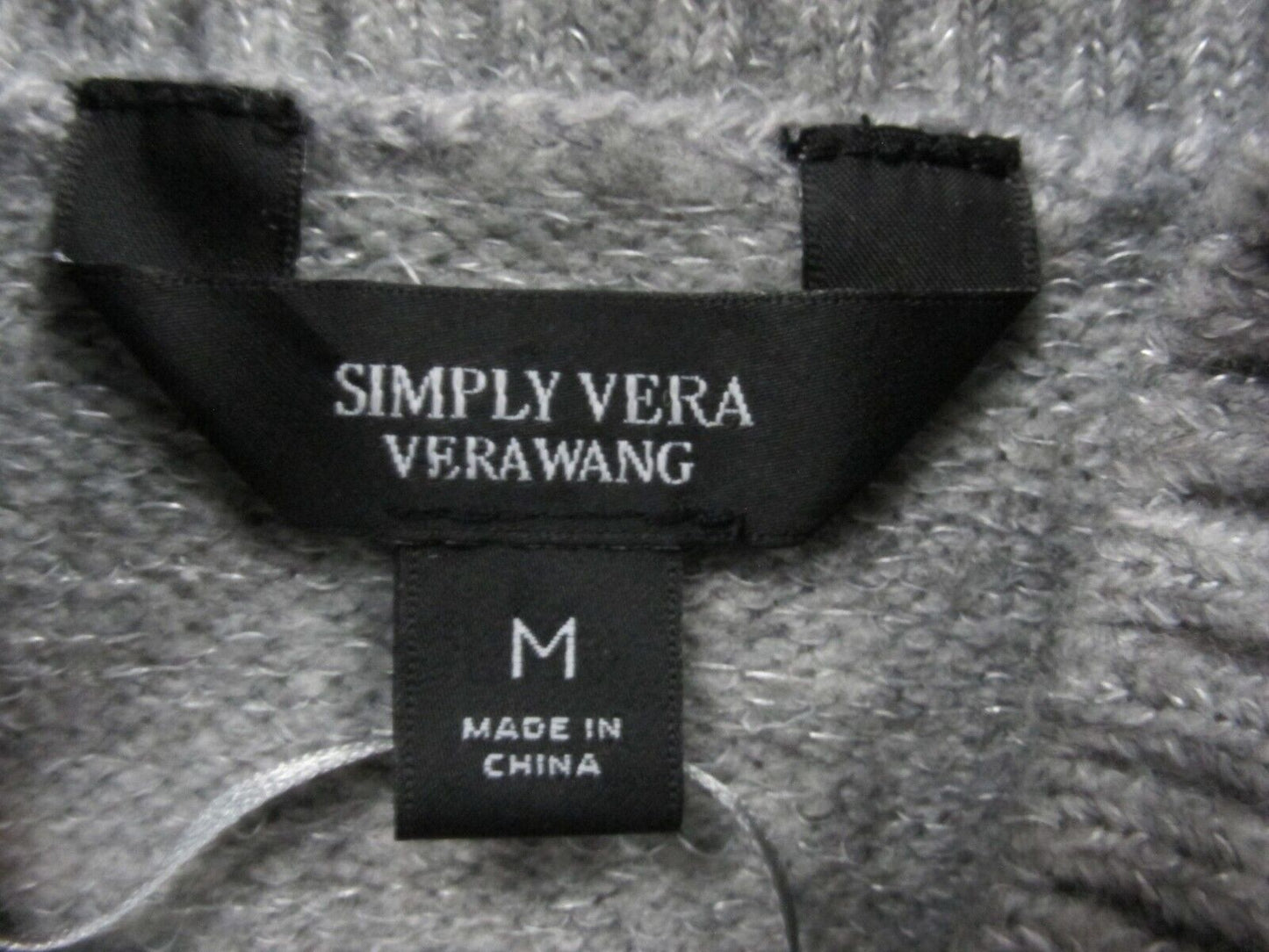 Simply Vera Vera Wang Womens Pullover Sweater Knitted Long Sleeves Gray Size M