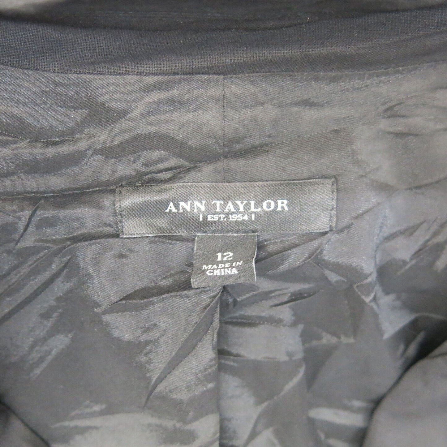 Ann Taylor Womens Blazer Coat Single Breasted Long Sleeves Pockets Black Size 12