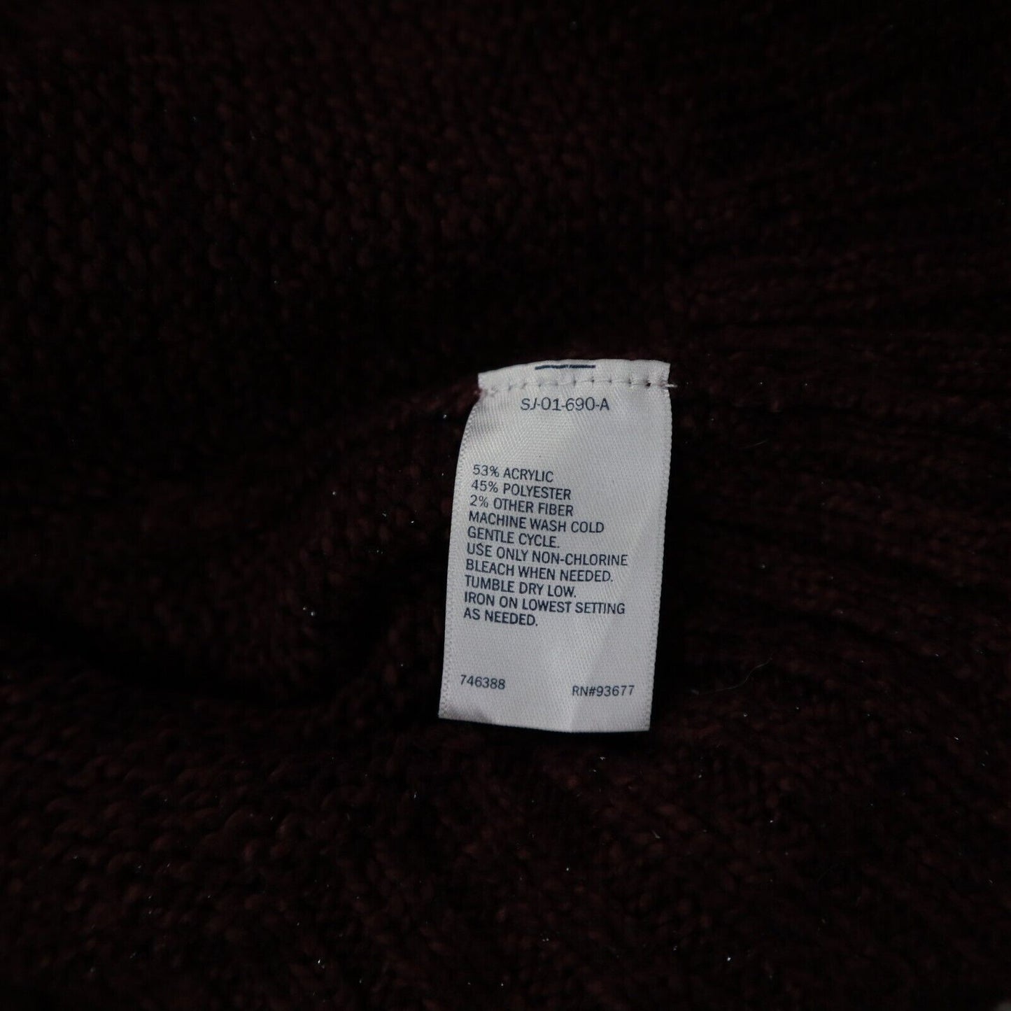 ST Johns Bay Womens Pullover Sweater Knitted Long Sleeves Maroon Size Large