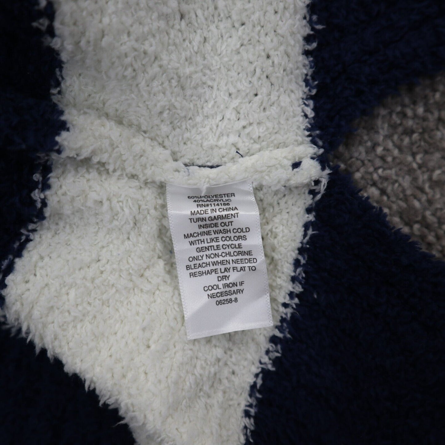 ST Johns Bay Womens Pullover Sweater Knitted Long Sleeves Blue White Size Small