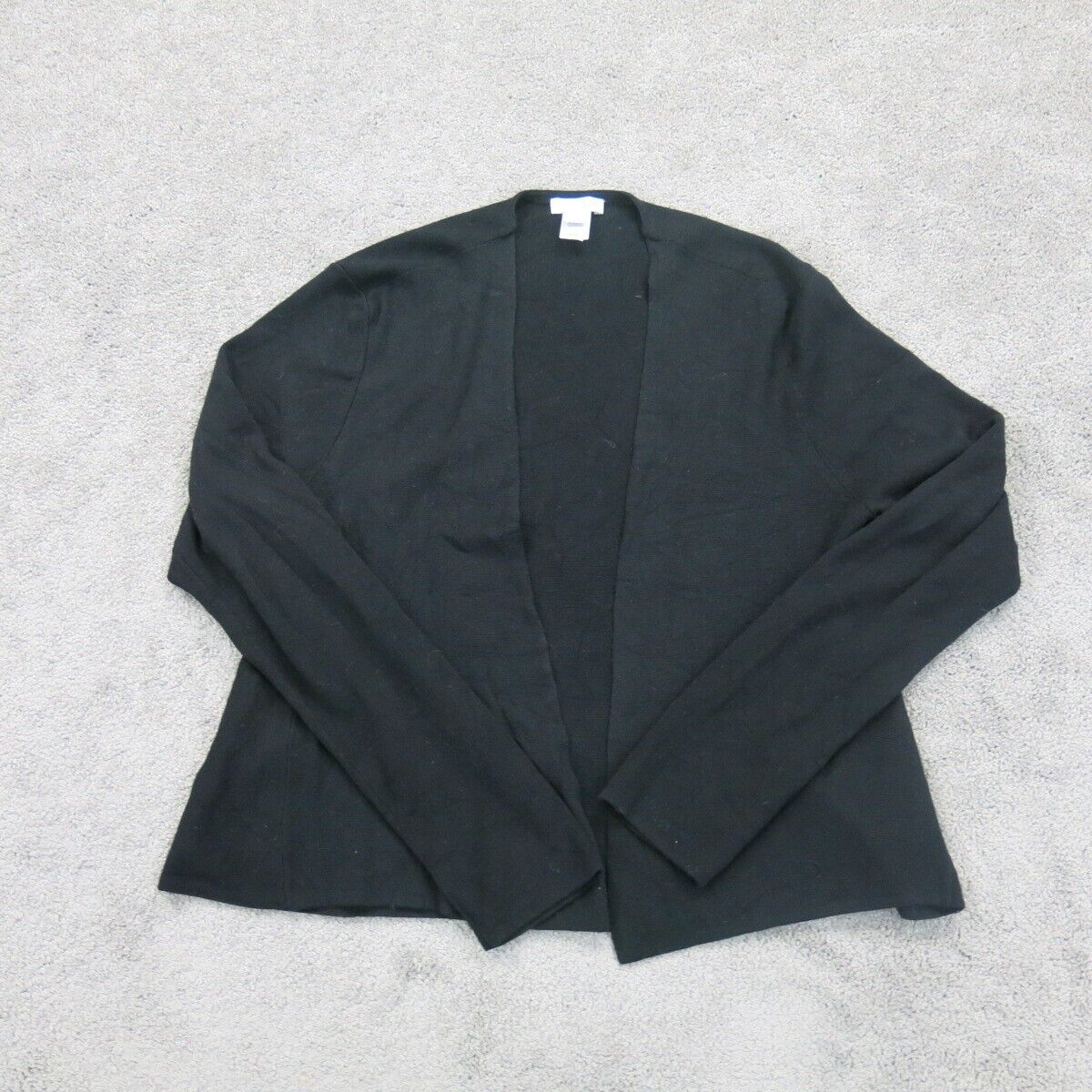 J Jill Womens Open Front Cardigan Sweater Knitted Long Sleeve Black Size Small