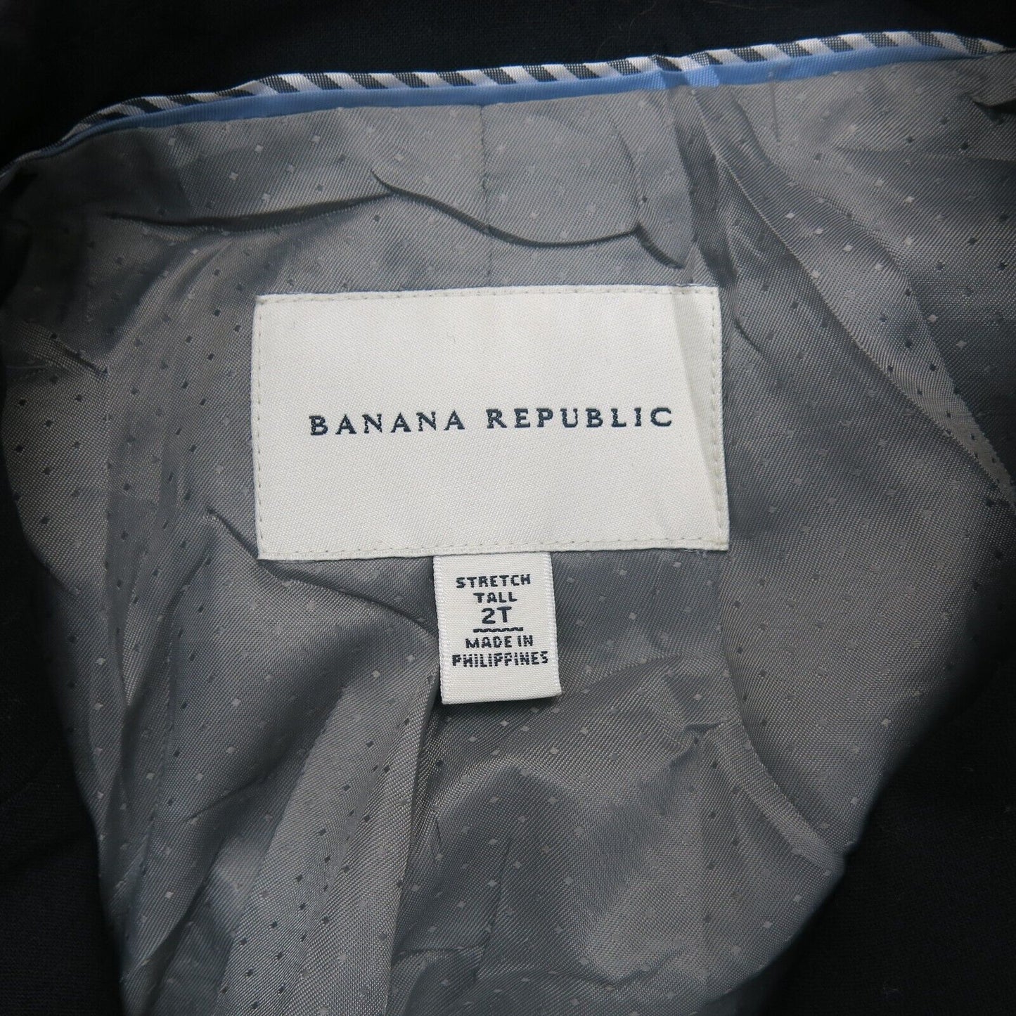 Banana Republic Men Blazer Coat Single Breasted Long Sleeves Pockets Black SZ 2T