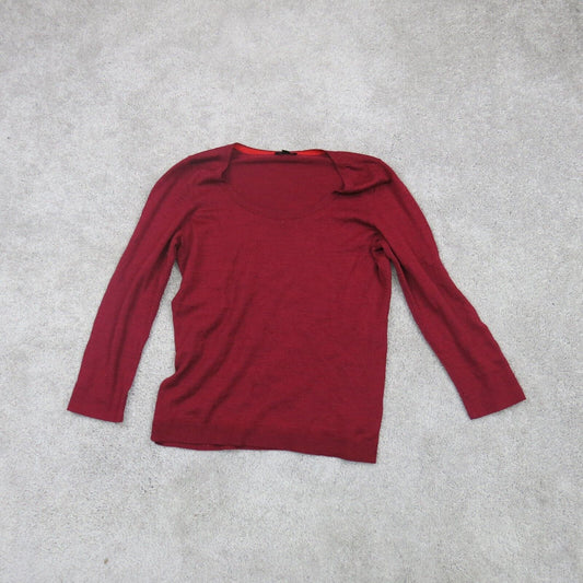 The Limited Womens Pullover Sweater Round Neck Long Sleeves Red Size Large