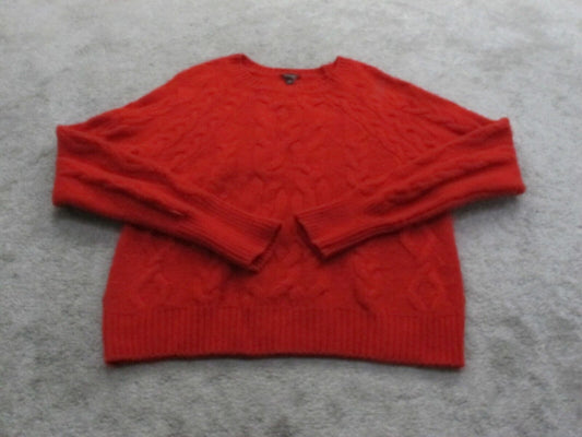 Ann Taylor Women Pullover Sweater Knitted Long Sleeve Crew Neck Red Size X Large