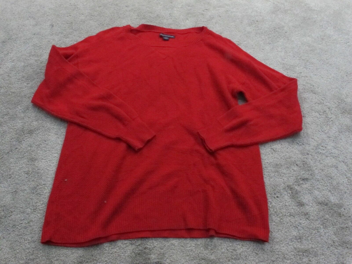 American Eagle Women Pullover Sweater Knitted Long Sleeves Crew Neck Red Size S