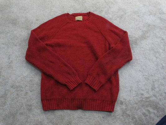 Lucky Brand Women Pullover Knitted Sweater Long Sleeve Crew Neck Red Size Medium