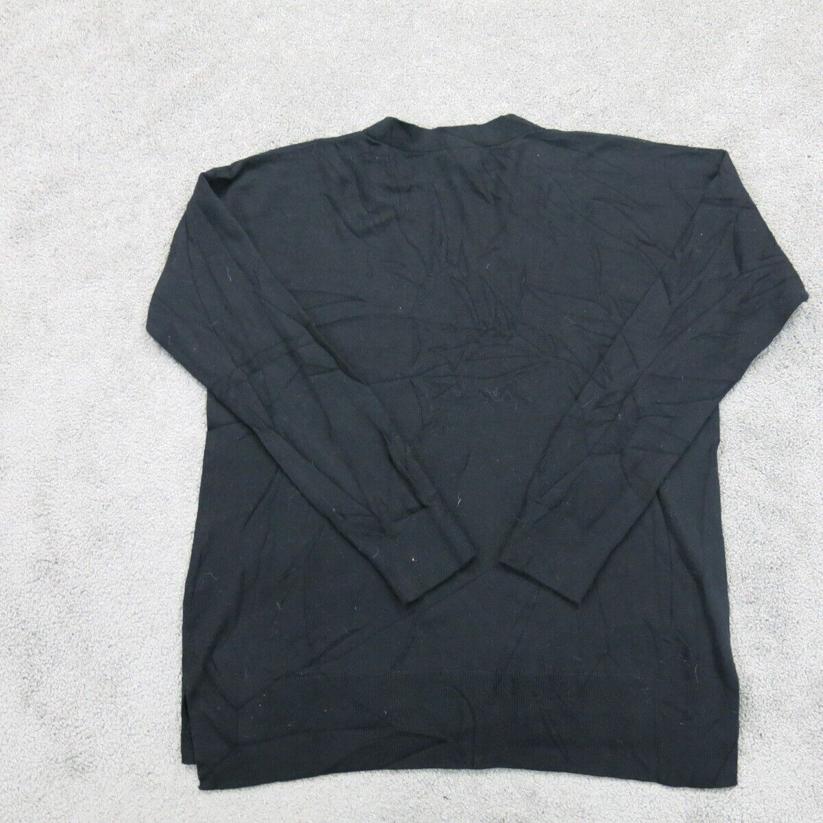 Banana Republic Women Pullover Sweater V-Neck Knitted Long Sleeve Black Size M