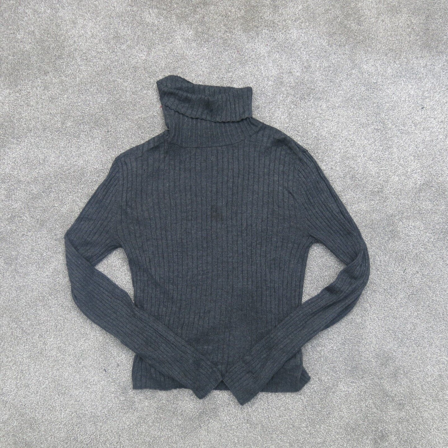 American Eagle Women Pullover Sweater Knitted Long Sleeve Turtle Neck Black SZ L