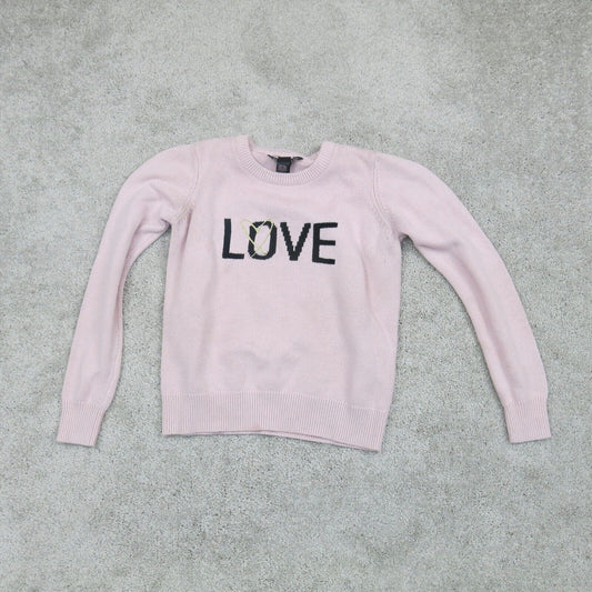 Victoria Secret Womens Pullover Sweater Crew Neck Long Sleeves Pink Size X Small
