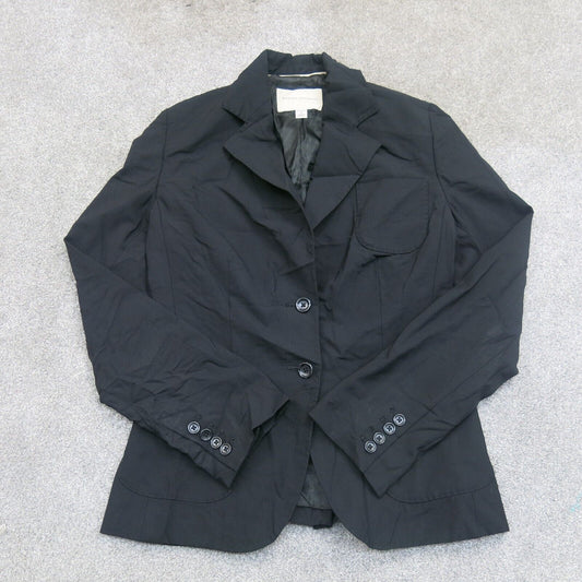 Banana Republic Womens Blazer Coat Long Sleeves Single Breasted Black Size 4