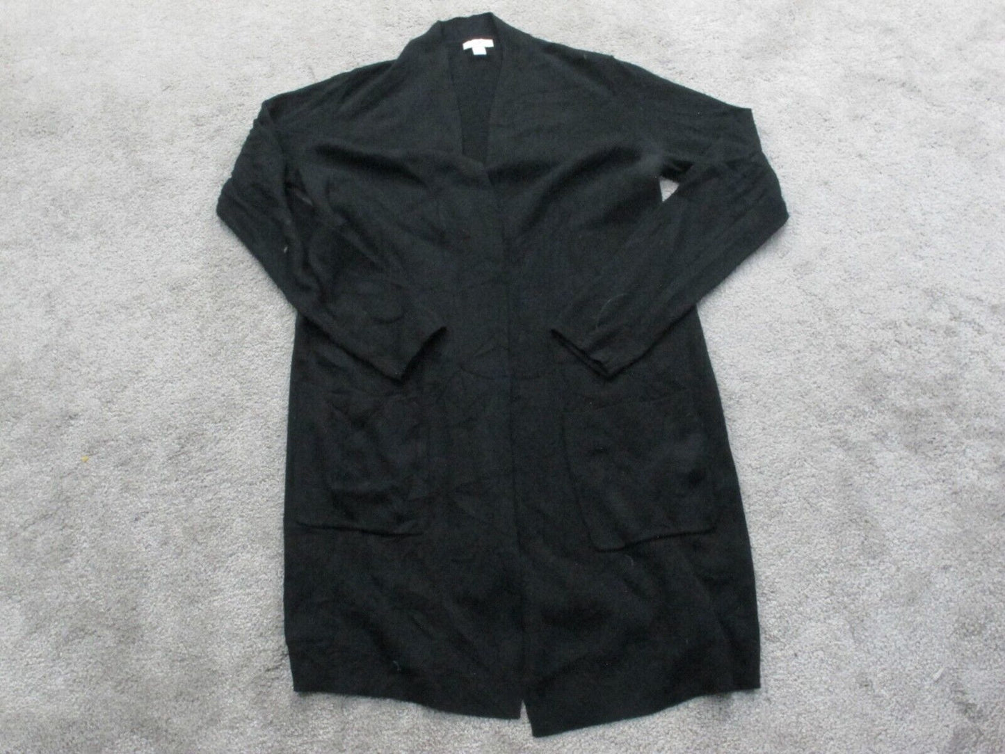 J .Jill Womens Cardigan Sweater Knitted Long Sleeves Pockets Black Size XS