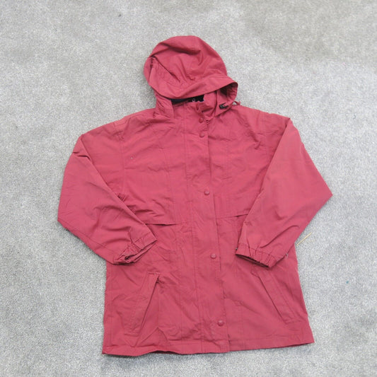L.L. Bean Womens Hooded Jacket Full Zip Up Long Sleeves Pockets Hot Pink Size S
