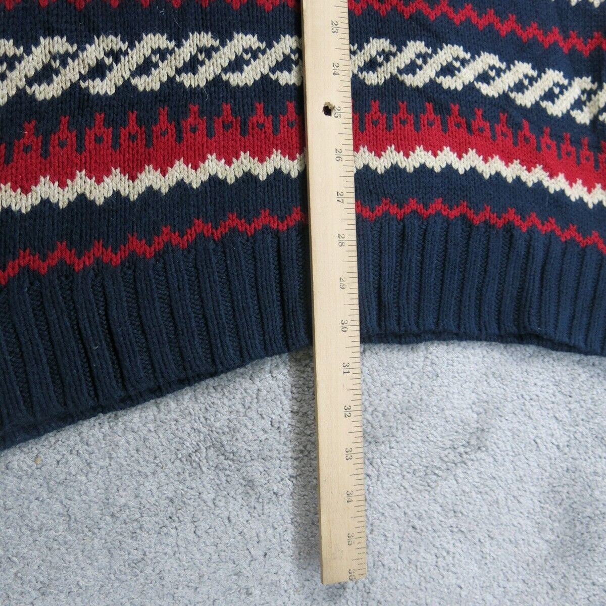 American Eagle Womens Pullover Sweater Athletic Fit Crew Neck Striped Blue SZ L