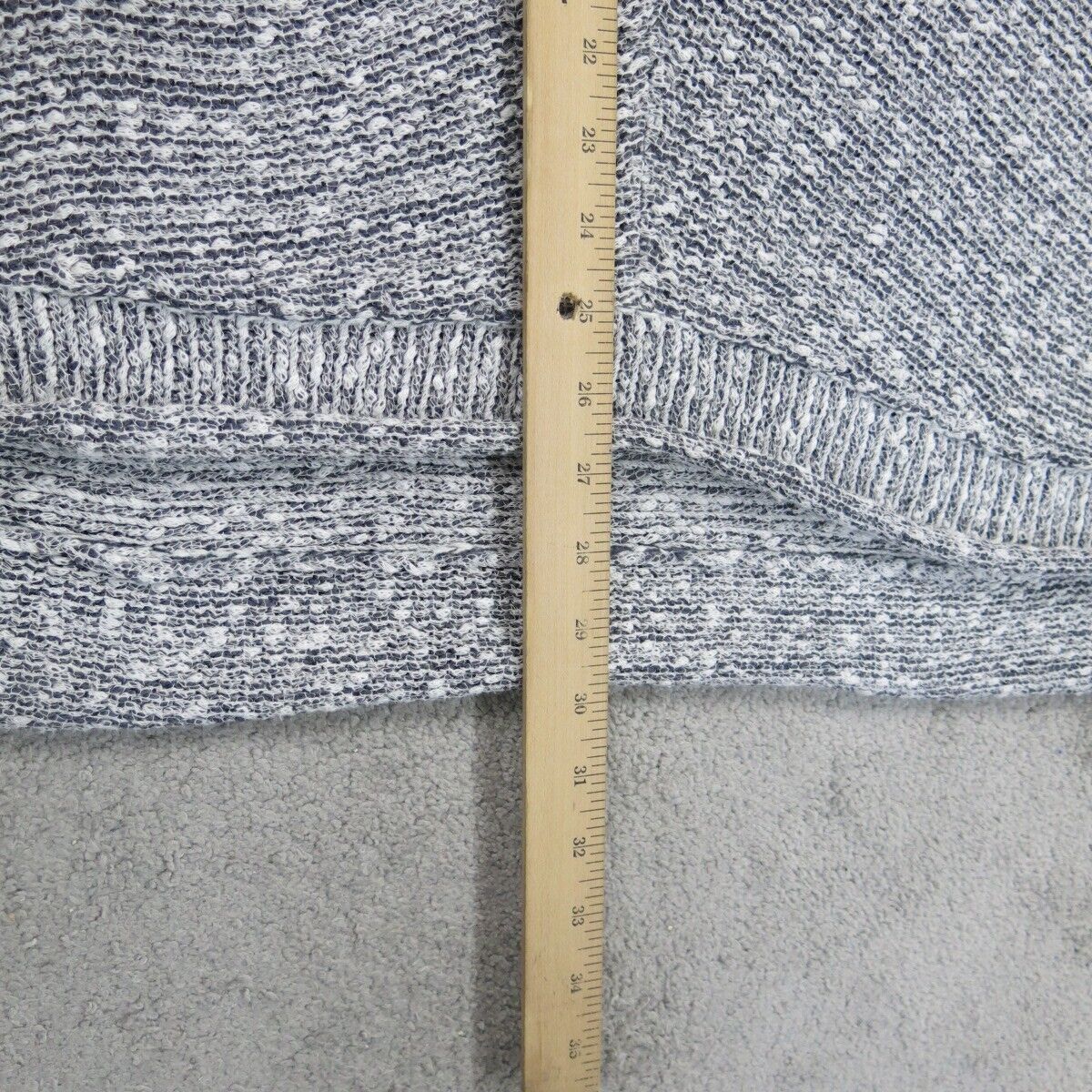 Womens Knitted Pullover Sweater Long Sleeves Crew Neck Gray Size Large