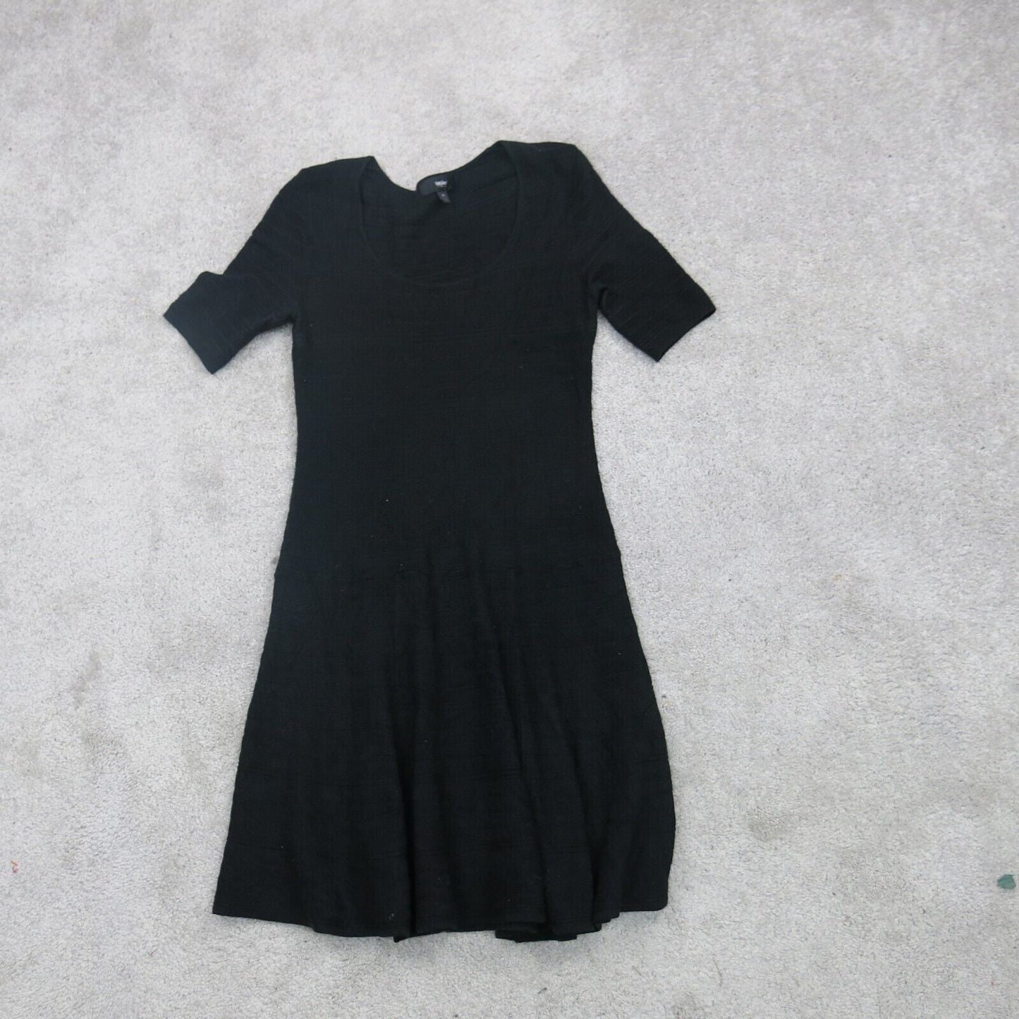 Mossimo Womens Sweater Dress Scoop Neck Short Sleeves Solid Black Size Medium