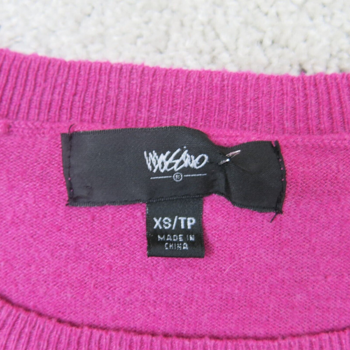 Mossimo Womens Pullover Sweater Long Sleeves Ribbed Cuff Hem Pink Size X Small