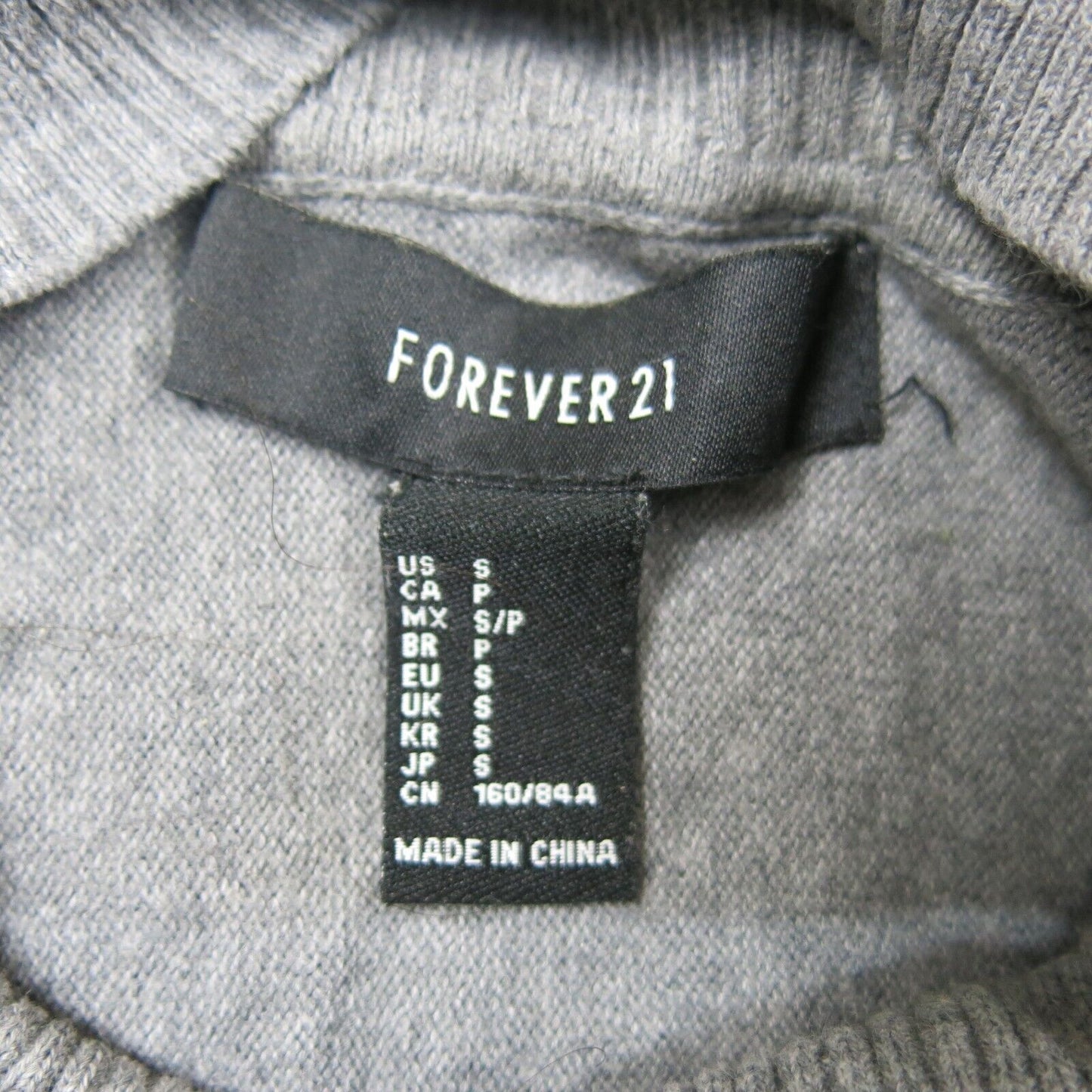 Forever 21 Womens Pullover Sweater Knitted Long Sleeves Turtleneck Gray SZ Small