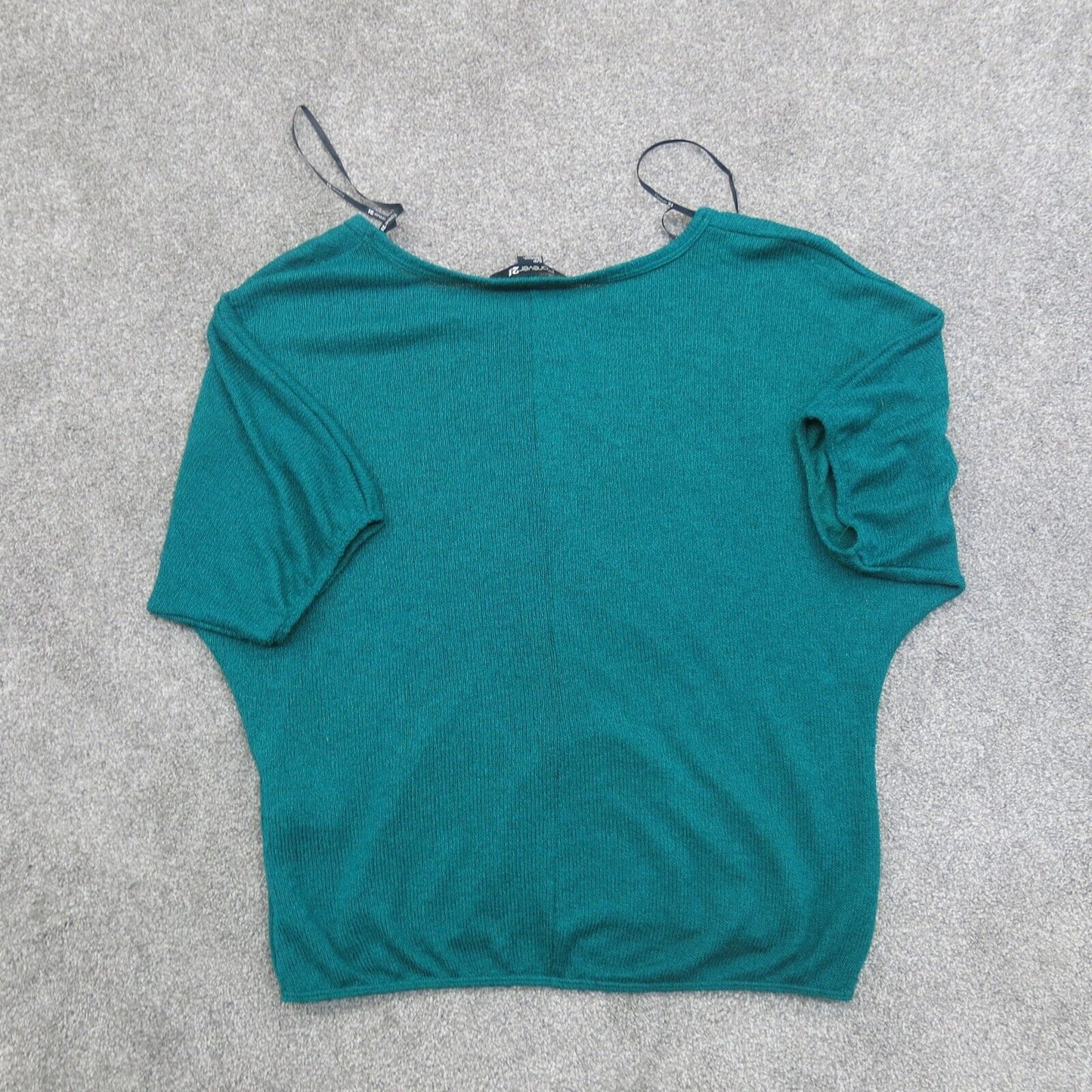 Forever 21 Womens Blouse Top Knitted Short Sleeves Round Neck Aqua Blue Size S/P