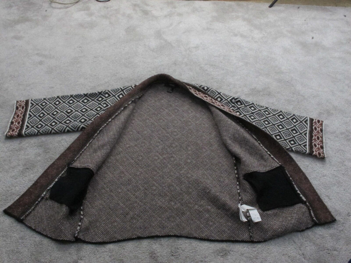 Forever 21 Women Check Knit Cardigan Sweater Open Front Black White Size Small