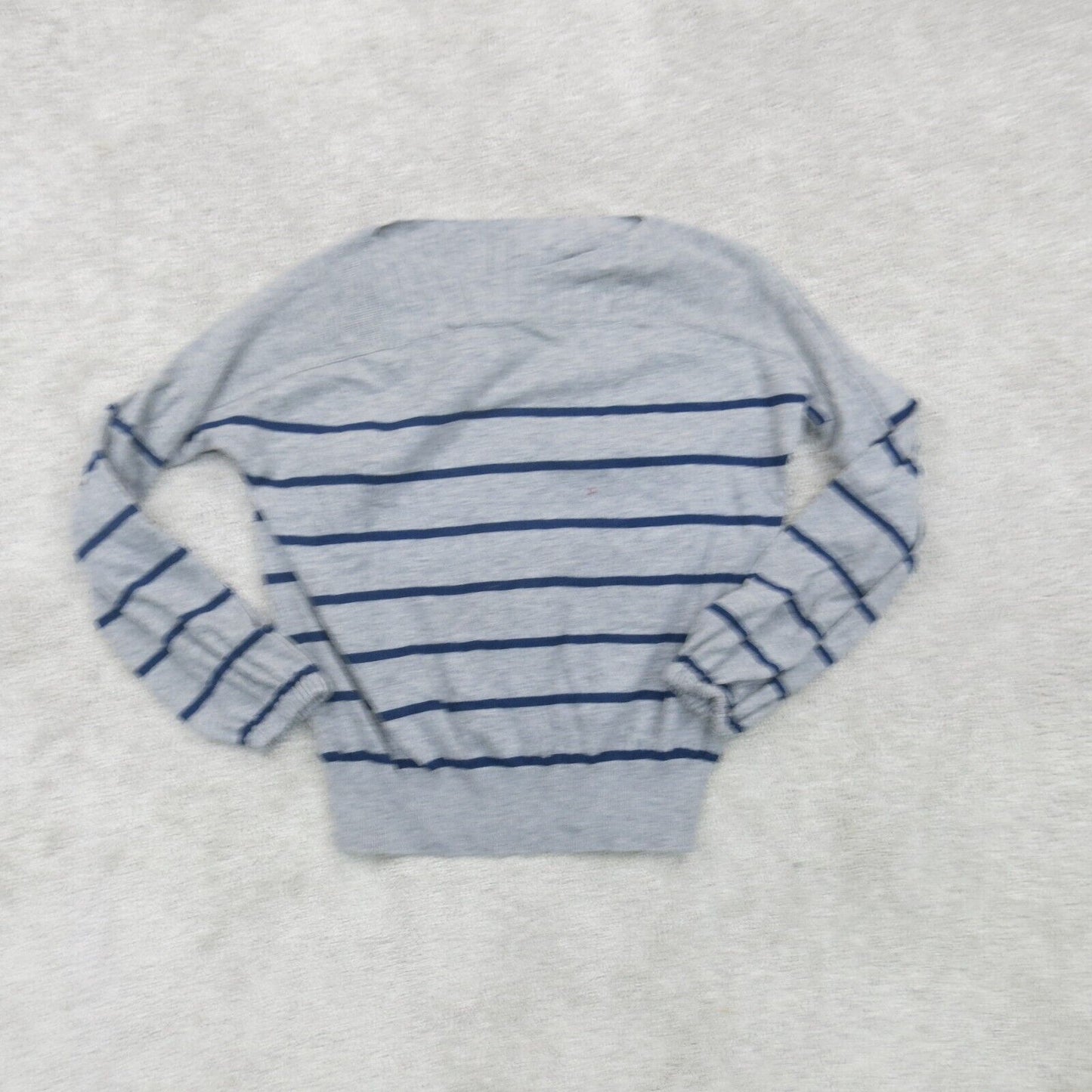 Lucky Brand Women Knitted Sweater Striped Long Sleeve Stretch Blue Gray Size S