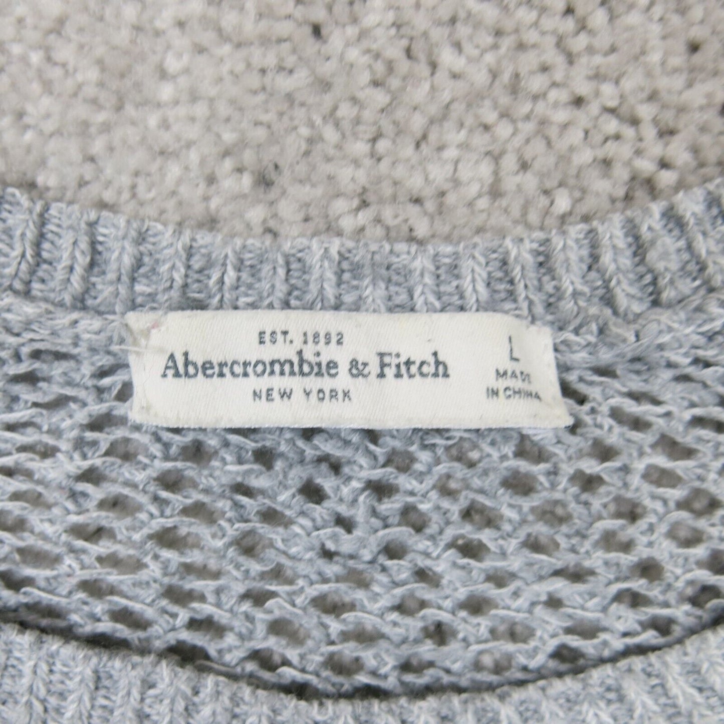 Abercrombie & Fitch Womens Pullover Sweater Crew Neck Long Sleeves Gray Size L