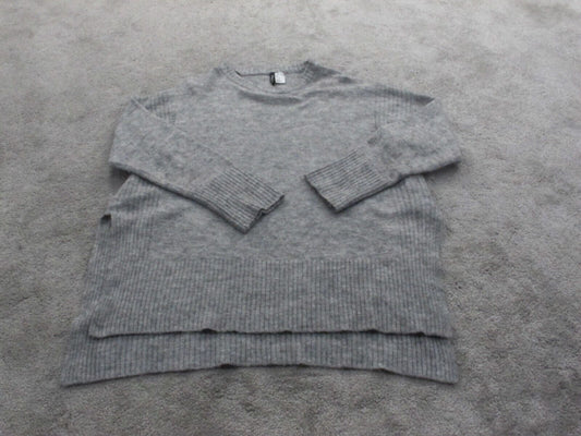 Divided H&M Womens Pullover Sweater Knitted Long Sleeves Crew Neck Gray Size L