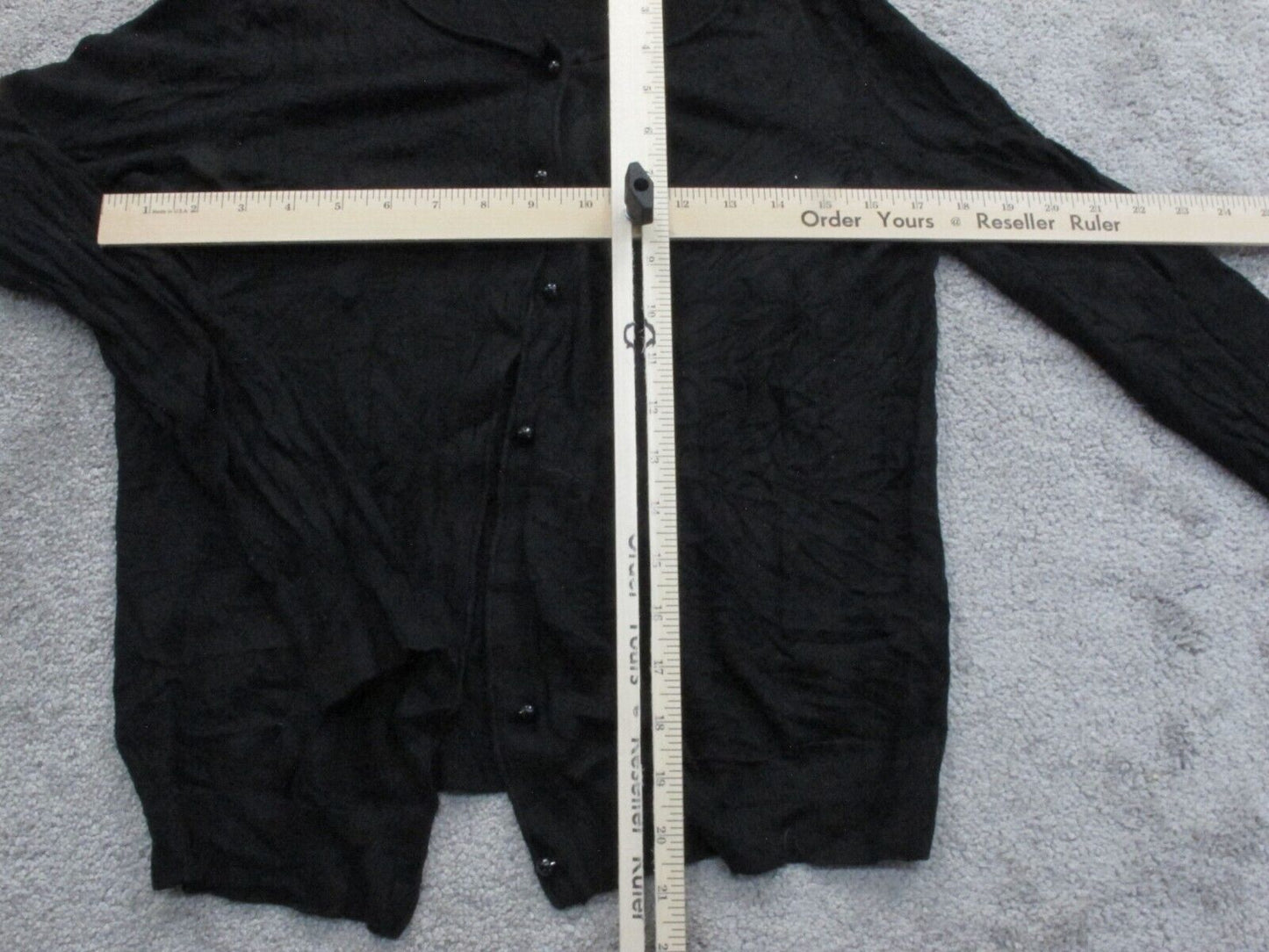 Ann Taylor Womens Cardigan Sweater Front Button Long Sleeves Black Size Medium