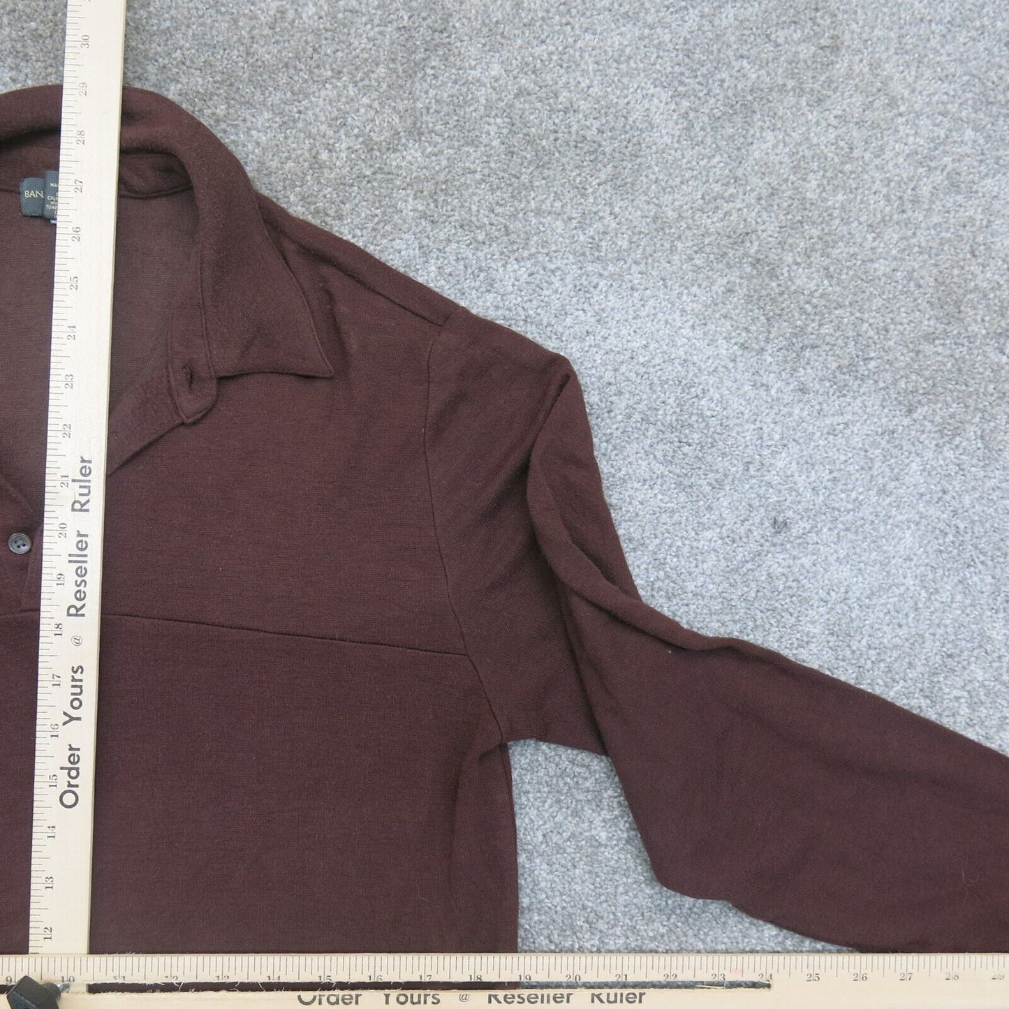 Banana Republic Mens Polo Sweater Long Sleeves Stretch Brown Size Medium
