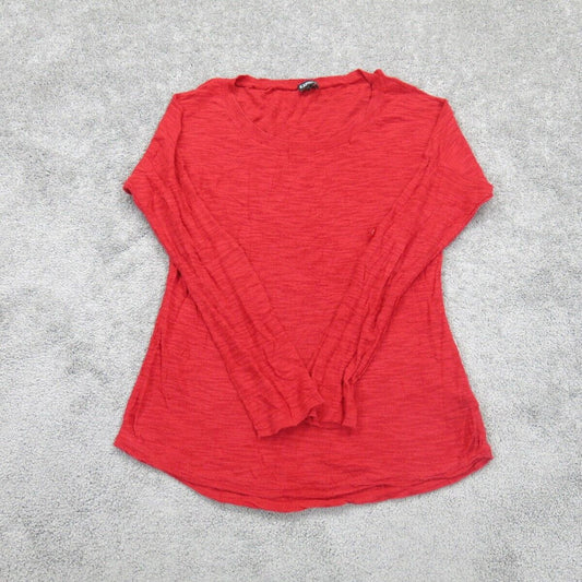 Express Womens Pullover Knitted Sweater Long Sleeves Crew Neck Red Size Small