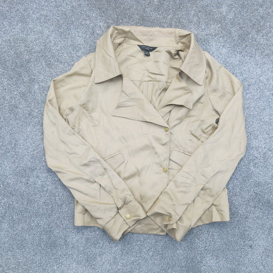 Ann Taylor Womens Pea Coat Single Breasted Long Sleeves Pockets Beige Size XXSP